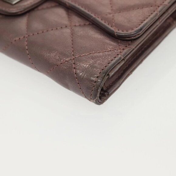 CHANEL 2.55 Matelasse Long Wallet Leather Pink Silver CC Auth 137893 - Picture 9 of 15